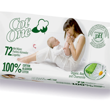 72pc Salviette umidificate Baby 100% Cotone